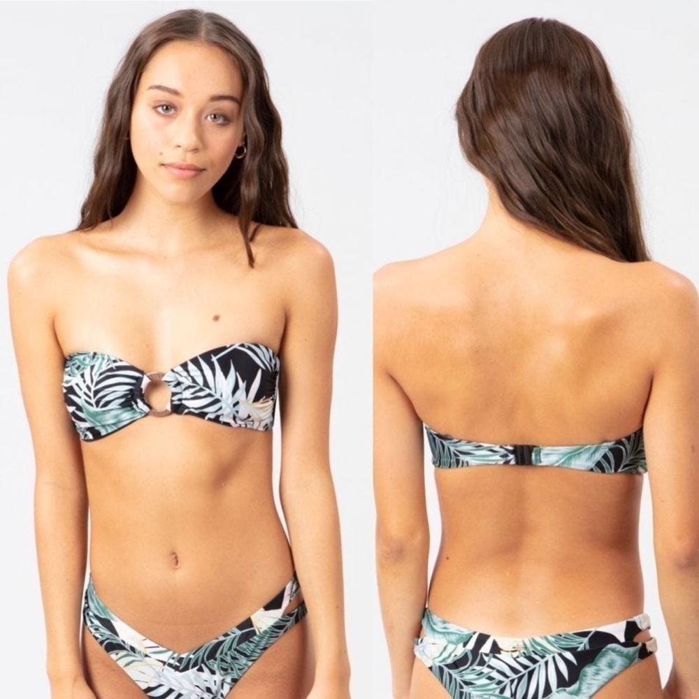 Ripcurl New With Tags Coastal Palms Bandeau Bikini Top Size XL Light Support
